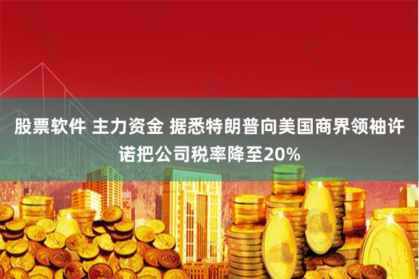 股票软件 主力资金 据悉特朗普向美国商界领袖许诺把公司税率降至20%